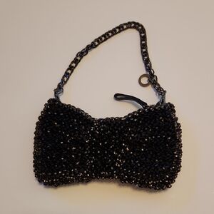 Ante Prima Black Bow-Shaped Ribbon Evening Bag